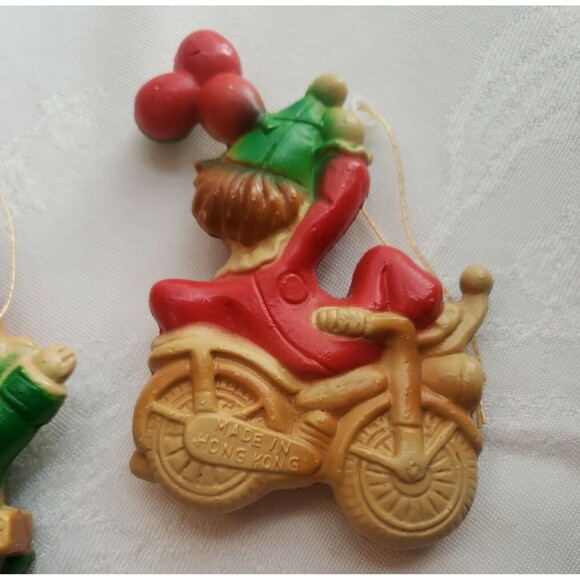 Vintage Christmas Tree Ornaments Blow Mold Humpty Dumpty Clown Made in Hong Kong - Picture 7 of 11